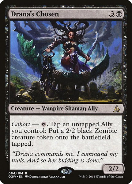 Drana's Chosen trading card from Oath of the Gatewatch Drana's Chosen - Oath of the Gatewatch Magic: The Gathering trading card
