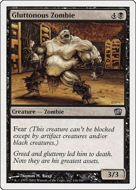 Gluttonous Zombie - 8th Edition Magic: The Gathering trading card