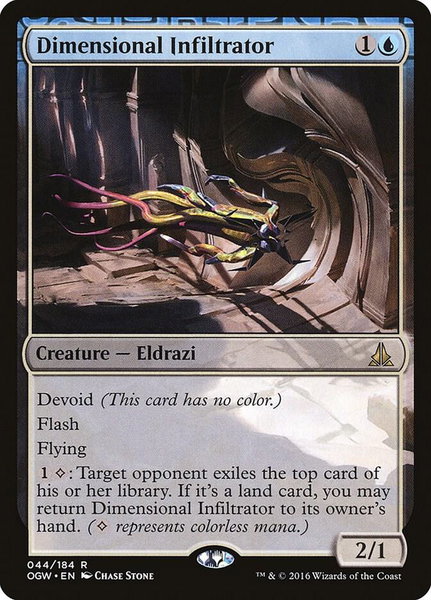 Dimensional Infiltrator trading card from Oath of the Gatewatch Dimensional Infiltrator - Oath of the Gatewatch Magic: The Gathering trading card