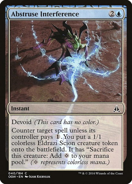 Abstruse Interference trading card from Oath of the Gatewatch Abstruse Interference - Oath of the Gatewatch Magic: The Gathering trading card