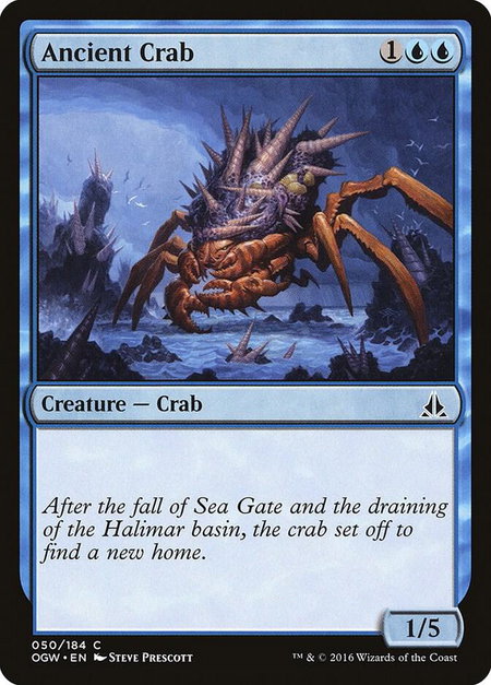 Ancient Crab trading card from Oath of the Gatewatch Ancient Crab - Oath of the Gatewatch Magic: The Gathering trading card