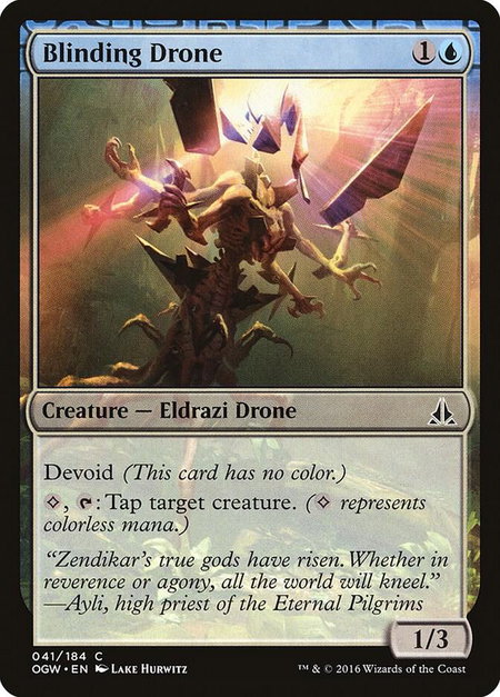 Blinding Drone trading card from Oath of the Gatewatch Blinding Drone - Oath of the Gatewatch Magic: The Gathering trading card