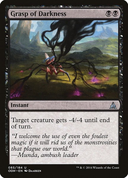 Grasp of Darkness - Oath of the Gatewatch Magic: The Gathering trading card