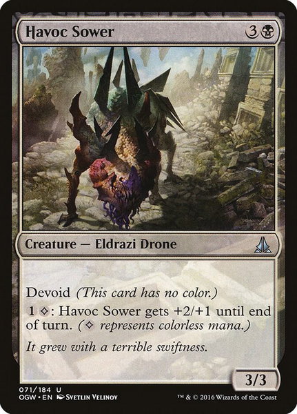 Havoc Sower trading card from Oath of the Gatewatch Havoc Sower - Oath of the Gatewatch Magic: The Gathering trading card