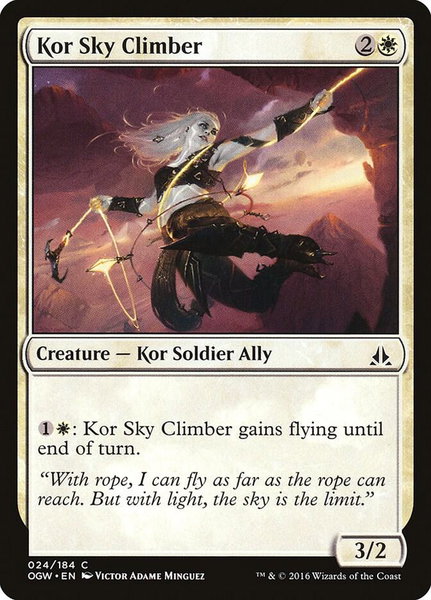 Kor Sky Climber trading card from Oath of the Gatewatch Kor Sky Climber - Oath of the Gatewatch Magic: The Gathering trading card