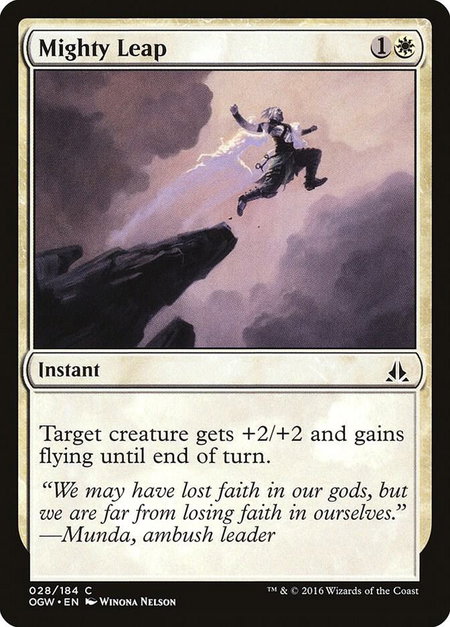 Mighty Leap trading card from Oath of the Gatewatch Mighty Leap - Oath of the Gatewatch Magic: The Gathering trading card
