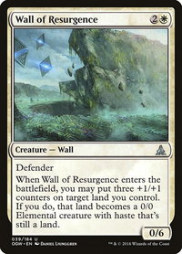 Wall of Resurgence - Oath of the Gatewatch (OGW) #39 - Uncommon Magic: The Gathering Trading Card