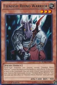 Fiendish Rhino Warrior - Breakers of Shadow YuGiOh trading card