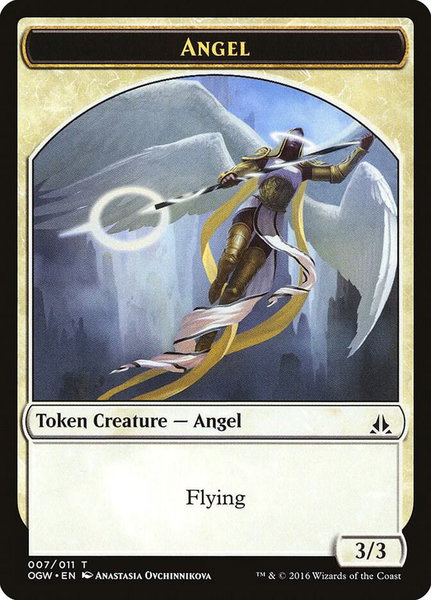 Angel Token trading card from Oath of the Gatewatch Angel Token - Oath of the Gatewatch Magic: The Gathering trading card