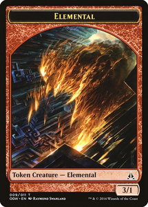 Elemental Token (009) - Oath of the Gatewatch (OGW) #9 - Token Magic: The Gathering Trading Card