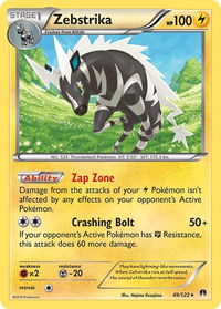 Zebstrika - XY - BREAKpoint (BKP) #49/122 - Rare Pokémon Trading Card