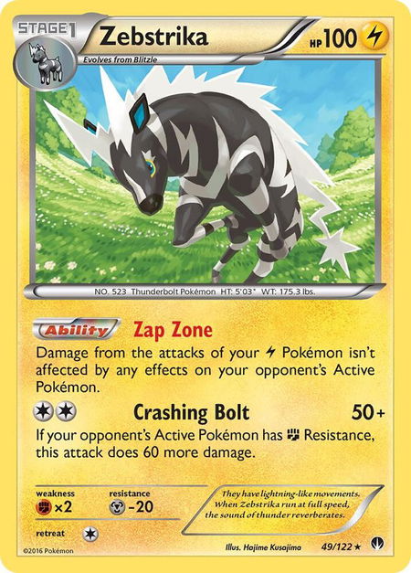 Zebstrika - XY - BREAKpoint Pokémon trading card
