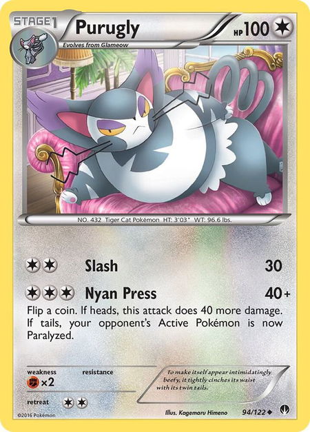 Purugly - XY - BREAKpoint Pokémon trading card