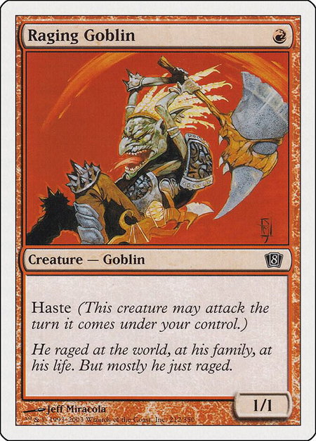 Raging Goblin - 8th Edition Magic: The Gathering trading card
