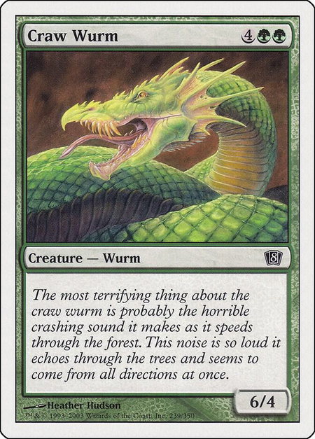 Craw Wurm - 8th Edition Magic: The Gathering trading card