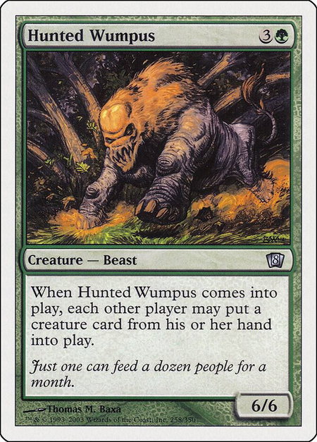 Hunted Wumpus - 8th Edition Magic: The Gathering trading card
