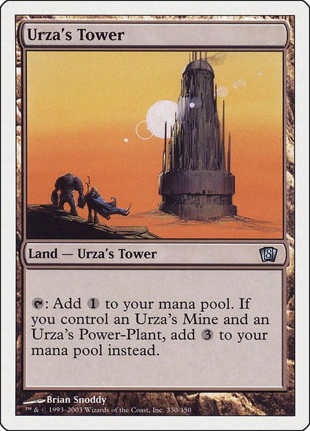 Urza's Tower trading card from 8th Edition Urza's Tower - 8th Edition Magic: The Gathering trading card
