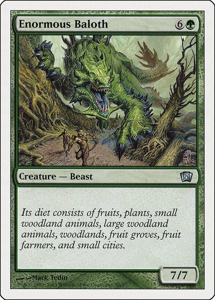 Enormous Baloth trading card from 8th Edition Enormous Baloth - 8th Edition Magic: The Gathering trading card