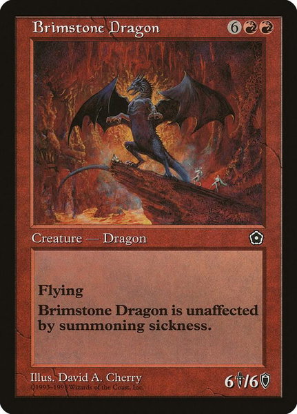 Brimstone Dragon trading card from Portal Second Age Brimstone Dragon - Portal Second Age Magic: The Gathering trading card