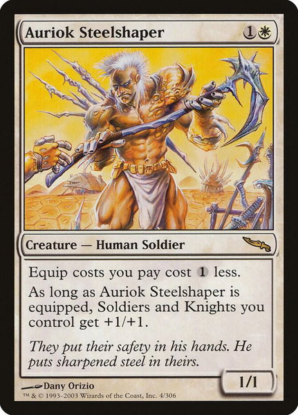 Auriok Steelshaper trading card from Mirrodin Auriok Steelshaper - Mirrodin Magic: The Gathering trading card