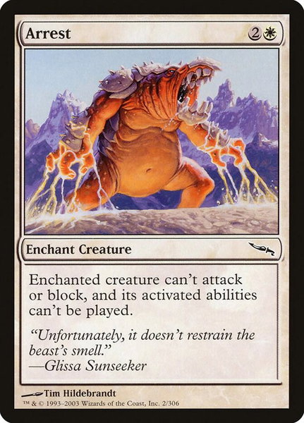 Arrest trading card from Mirrodin Arrest - Mirrodin Magic: The Gathering trading card