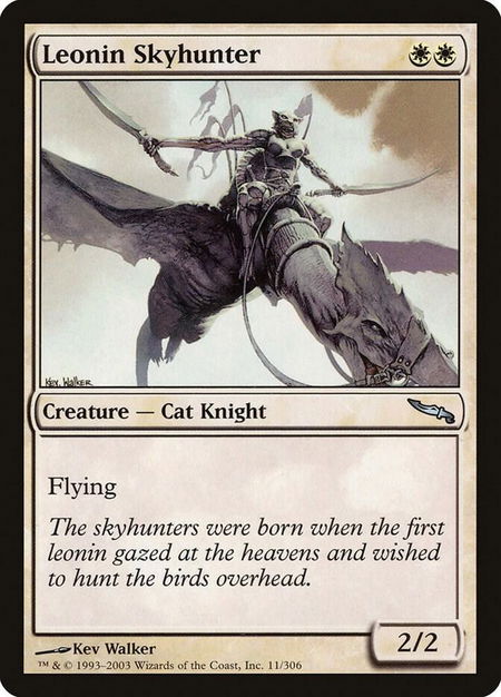 Leonin Skyhunter trading card from Mirrodin Leonin Skyhunter - Mirrodin Magic: The Gathering trading card