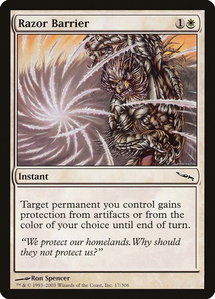 Razor Barrier - Mirrodin (MRD) #17 - Common Magic: The Gathering Trading Card