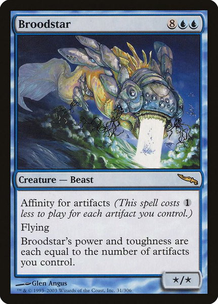 Broodstar trading card from Mirrodin Broodstar - Mirrodin Magic: The Gathering trading card