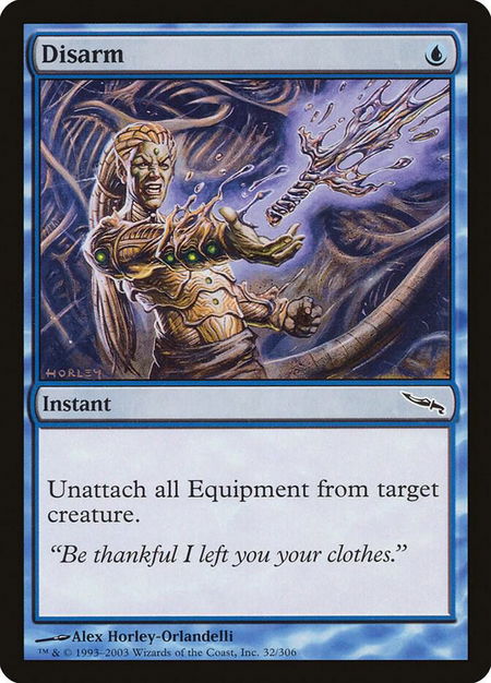 Disarm trading card from Mirrodin Disarm - Mirrodin Magic: The Gathering trading card