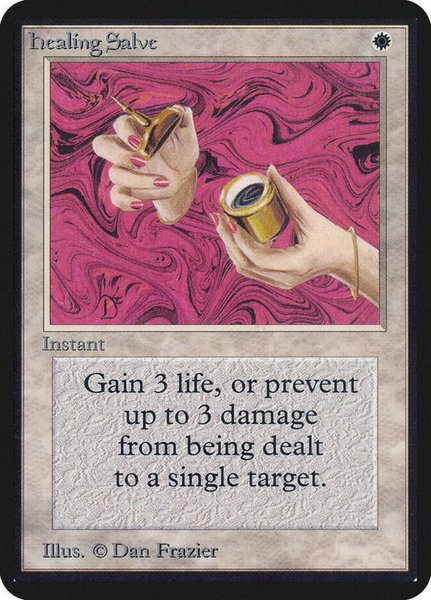 Healing Salve trading card from Alpha Edition Healing Salve - Alpha Edition Magic: The Gathering trading card