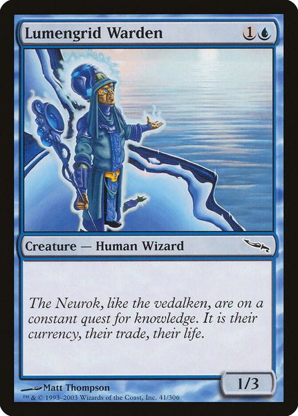 Lumengrid Warden trading card from Mirrodin Lumengrid Warden - Mirrodin Magic: The Gathering trading card