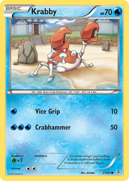 Krabby - Generations Pokémon trading card