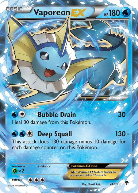 Vaporeon EX - Generations Pokémon trading card