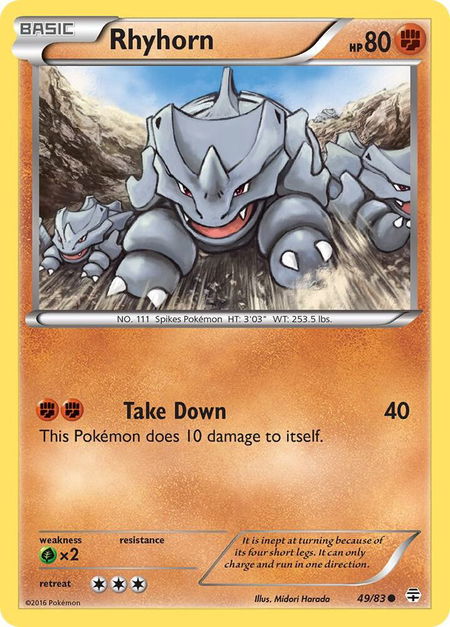 Rhyhorn - Generations Pokémon trading card