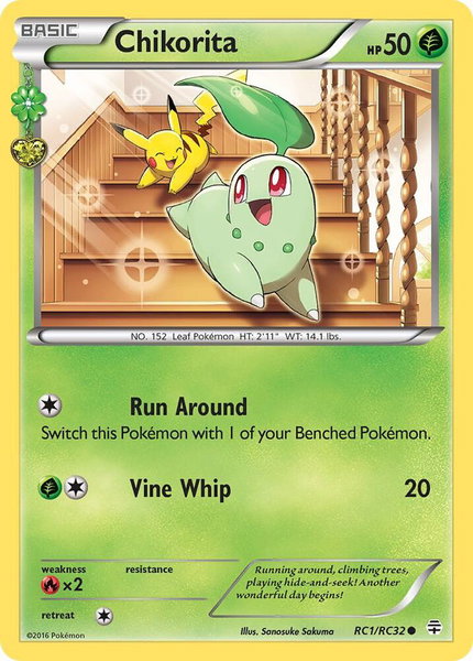 Chikorita trading card from Generations: Radiant Collection Chikorita - Generations: Radiant Collection Pokémon trading card
