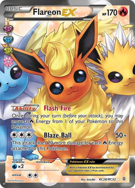 Flareon EX (Full Art) - Generations: Radiant Collection Pokémon trading card