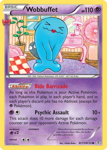 Wobbuffet trading card from Generations: Radiant Collection Wobbuffet - Generations: Radiant Collection Pokémon trading card