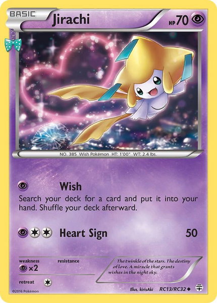 Jirachi trading card from Generations: Radiant Collection Jirachi - Generations: Radiant Collection Pokémon trading card