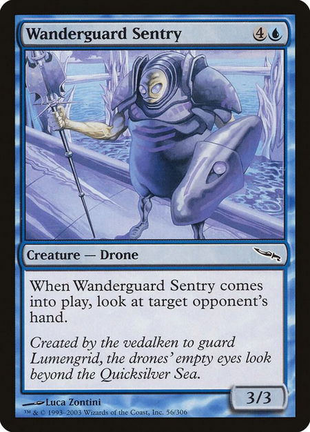 Wanderguard Sentry trading card from Mirrodin Wanderguard Sentry - Mirrodin Magic: The Gathering trading card
