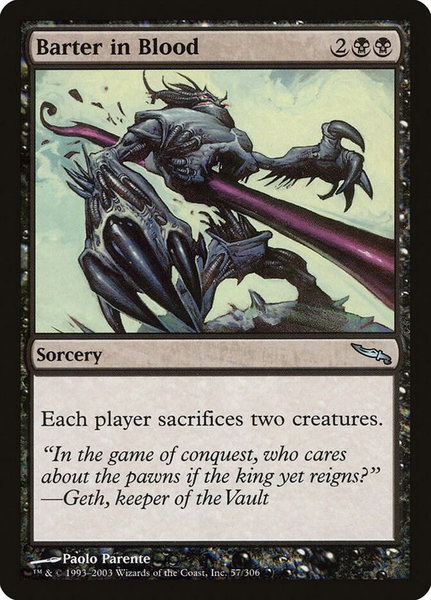 Barter in Blood - Mirrodin Magic: The Gathering trading card