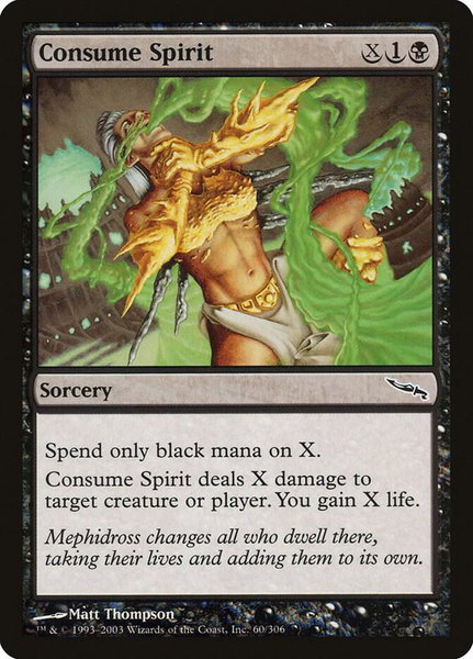 Consume Spirit trading card from Mirrodin Consume Spirit - Mirrodin Magic: The Gathering trading card