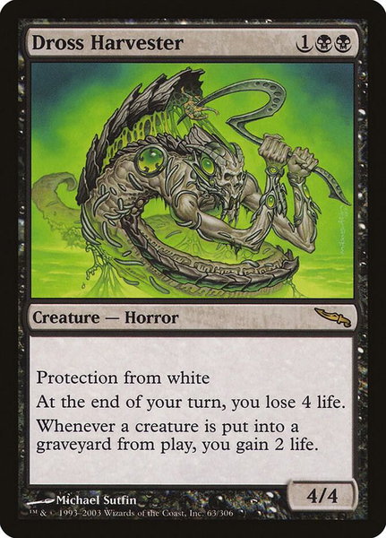 Dross Harvester trading card from Mirrodin Dross Harvester - Mirrodin Magic: The Gathering trading card