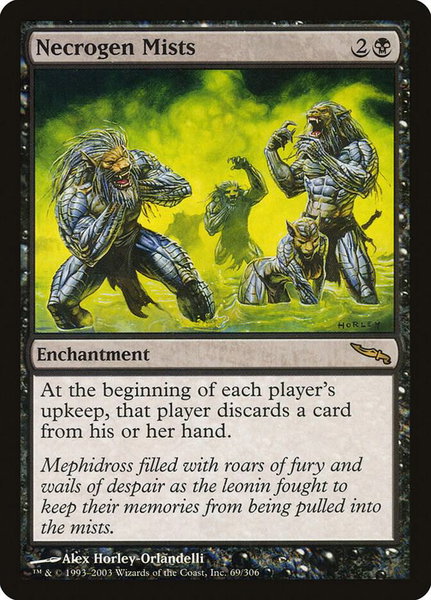 Necrogen Mists trading card from Mirrodin Necrogen Mists - Mirrodin Magic: The Gathering trading card