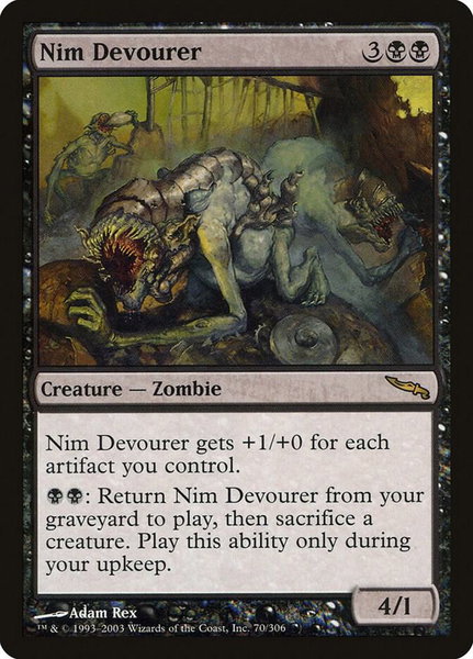 Nim Devourer trading card from Mirrodin Nim Devourer - Mirrodin Magic: The Gathering trading card