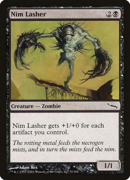 Nim Lasher trading card from Mirrodin Nim Lasher - Mirrodin Magic: The Gathering trading card