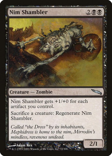 Nim Shambler trading card from Mirrodin Nim Shambler - Mirrodin Magic: The Gathering trading card