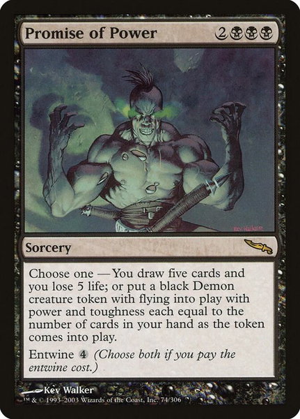 Promise of Power trading card from Mirrodin Promise of Power - Mirrodin Magic: The Gathering trading card