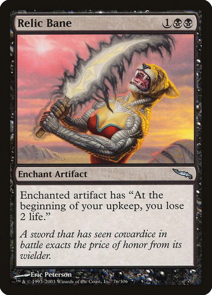 Relic Bane trading card from Mirrodin Relic Bane - Mirrodin Magic: The Gathering trading card