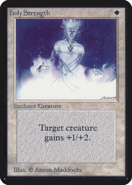 Holy Strength trading card from Alpha Edition Holy Strength - Alpha Edition Magic: The Gathering trading card