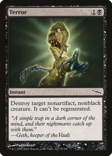 Terror trading card from Mirrodin Terror - Mirrodin Magic: The Gathering trading card
